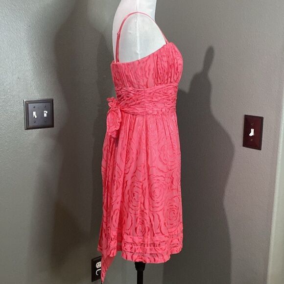 BCBGMAXAZRIA CAMELIA ROSE SILK STRAPLESS COCKTAILS DRESS - Picture 8 of 13